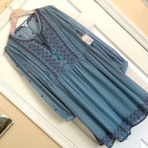 Time & Tru Peasant Dress NWT Size 12/14